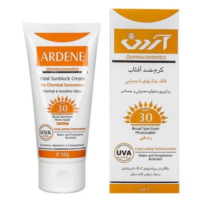 ضد آفتاب رنگی SPF30 آردن فاقد جاذب های شیمیایی پوست معمولی حساس