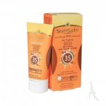 کرم ضد آفتاب بژ روشن فاقد چربی50 SPF  سان سیف مناسب پوست های چرب و دارای آکنه