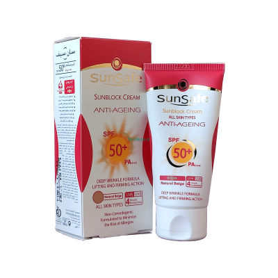 ضد آفتاب ضد چروک بی رنگ SPF50 سان سیف