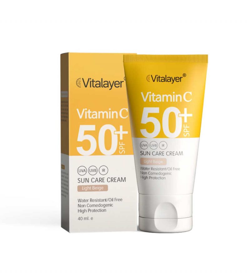 کرم ضدآفتاب رنگی SPF50 حاوی ویتامین C حجم 40میل ویتالیر 202012229915324